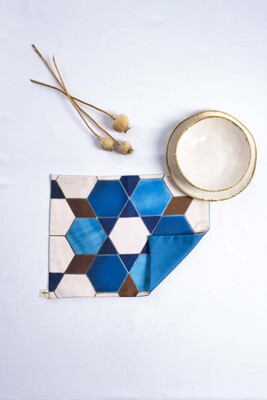 Sade Çini 2li Amerikan Servis Seti – Geometrik Çini Desenli - 4