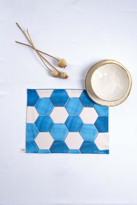 Sade Çini 2li Amerikan Servis Seti – Geometrik Çini Desenli - 5