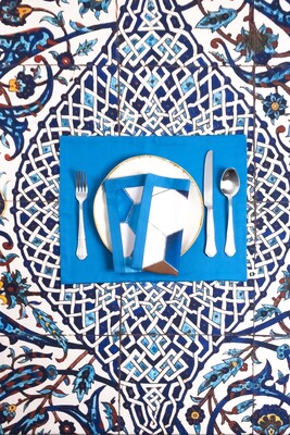 Sade Çini 2li Peçete Seti – Geometrik Çini Desenli - 3