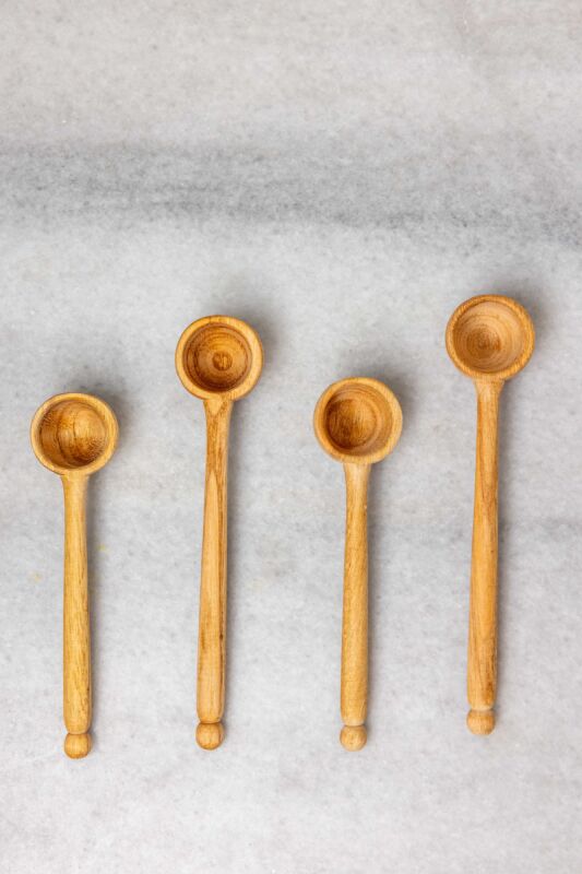Ahşap Ölçü Kaşığı 2'Li Set - 2