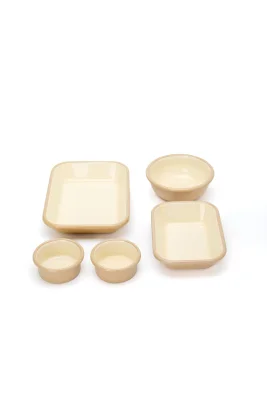 Emaye Kahvaltı Seti - Bej Kordonlu 