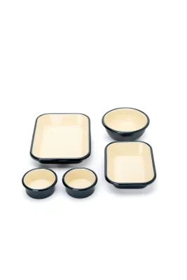 Emaye Kahvaltı Seti - Petrol Kordonlu 