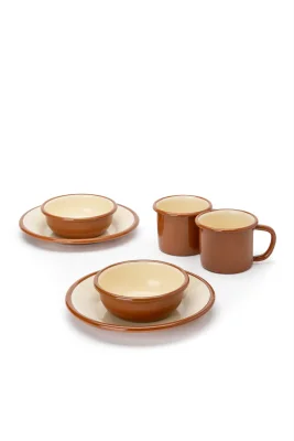 Emaye Kamp Seti - Tarçın Kordonlu 