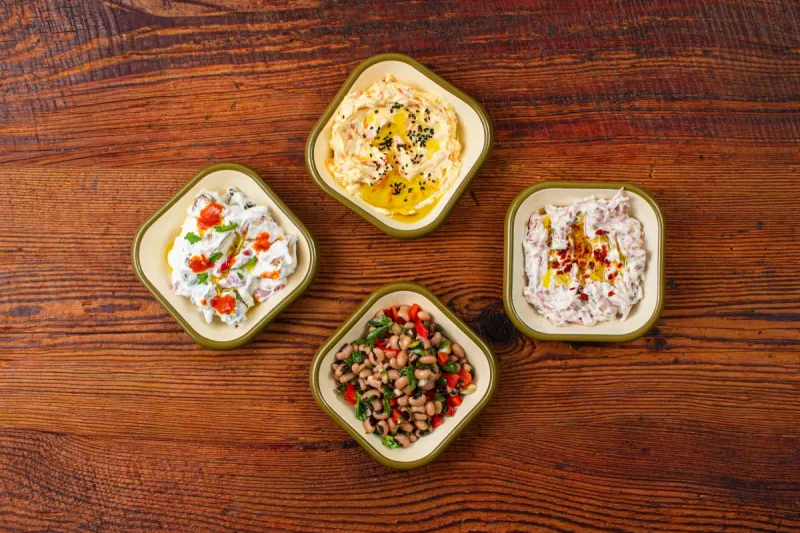 Emaye Kare Kase Seti 4lü - Haki Kordonlu - 4