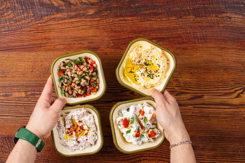 Emaye Kare Kase Seti 4lü - Haki Kordonlu - 5