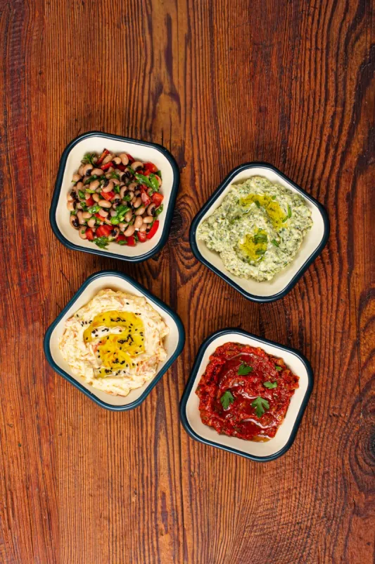 Emaye Kare Kase Seti 4lü - Petrol Kordonlu - 4