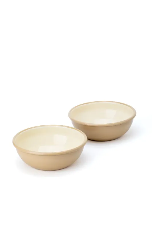 Emaye Kase Seti 2li - Bej Kordonlu - 1