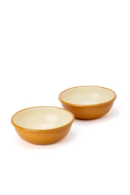 Emaye Kase Seti 2li - Hardal Kordonlu 