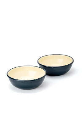 Emaye Kase Seti 2li - Petrol Kordonlu 