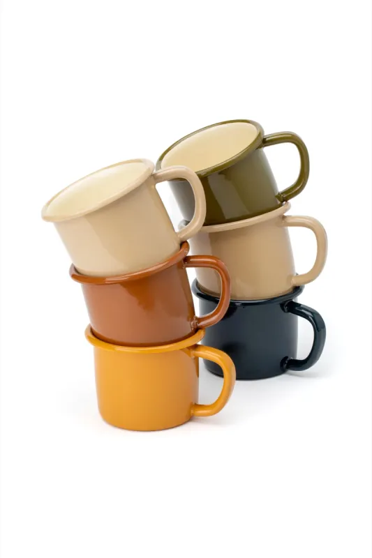 Emaye Kupa Seti 2li - Bej Kordonlu - 2