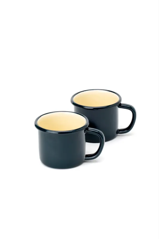 Emaye Kupa Seti 2li - Petrol Kordonlu - 1