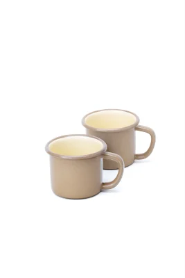 Emaye Kupa Seti 2li - Taş Kordonlu 