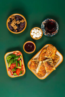 Emaye Mini Kase Seti 3lü - Hardal Kordonlu - Refikadan (1)