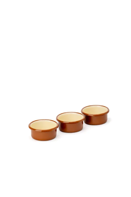 Emaye Mini Kase Seti 3lü - Tarçın Kordonlu - 1