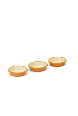 Emaye Sosluk Seti 3lü - Hardal Kordonlu XS Kase Seti 