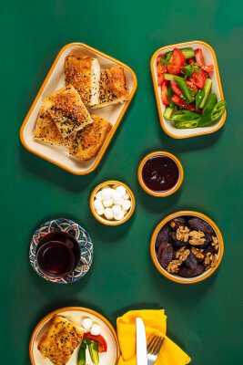 Emaye Sosluk Seti 3lü - Hardal Kordonlu XS Kase Seti - Refikadan (1)