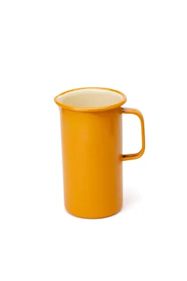 Emaye Sürahi Büyük - Hardal Kordonlu 