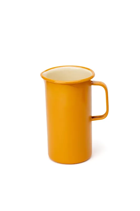 Emaye Sürahi Büyük - Hardal Kordonlu - 1