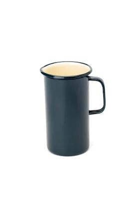 Emaye Sürahi Büyük - Petrol Kordonlu 