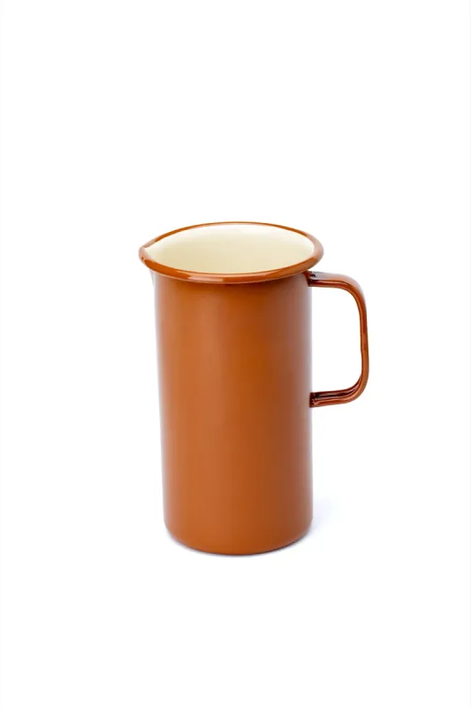 Emaye Sürahi Büyük - Tarçın Kordonlu - 1