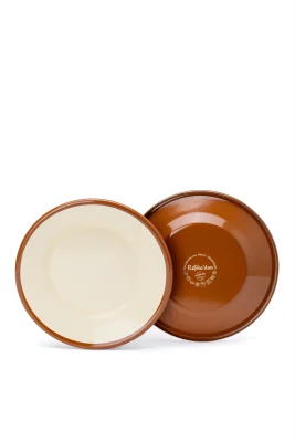 Emaye Tabak Seti 2li 21cm - Tarçın Kordonlu 