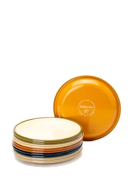 Emaye Tatlı Tabağı Seti 2li - Hardal Kordonlu - Refikadan (1)