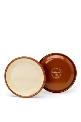 Emaye Tatlı Tabağı Seti 2li - Tarçın Kordonlu 