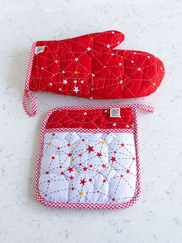 Fırın Eldiveni ve Tutacak Seti - Kırmızı - 4