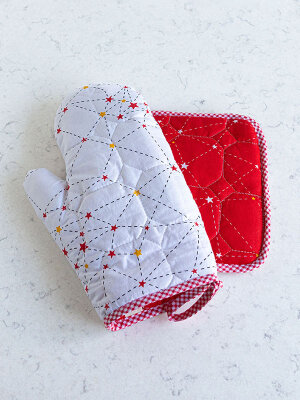 Fırın Eldiveni ve Tutacak Seti - Kırmızı - Refikadan (1)