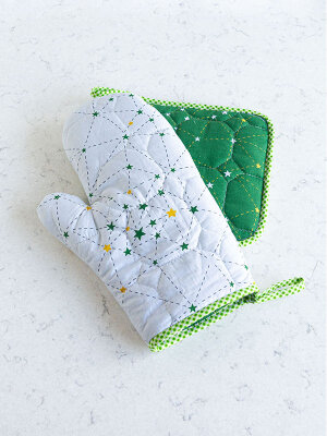 Fırın Eldiveni ve Tutacak Seti - Yeşil - Refikadan (1)