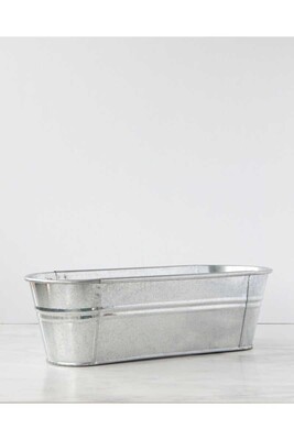 Galvaniz Oval Saksı | 50 x 20 cm. - Refikadan