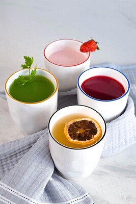 Gökkuşağının Altında Bembeyaz 4'lü Bardak Seti - Refikadan