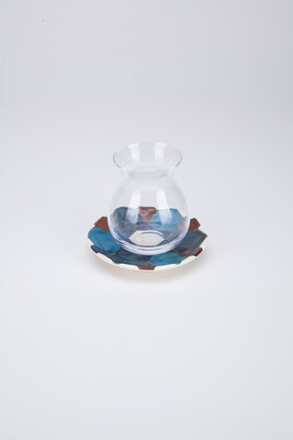 Gönlübol Çay Bardağı ve Tabağı - Geometrik Desenli - 3