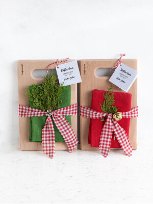 Gürgen Kesme Tahtası+Müslin Kurulama Bezi set - Kırmızı - 4