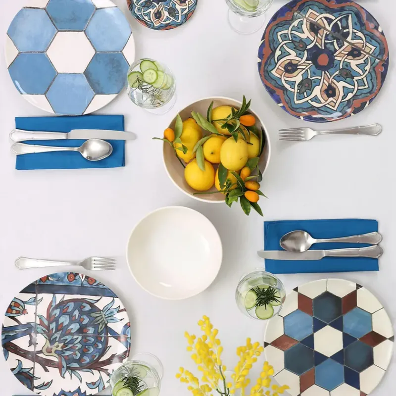  Karaca Refika 4-Piece Ceramic Serveware Set, 25cm, Multi - 4