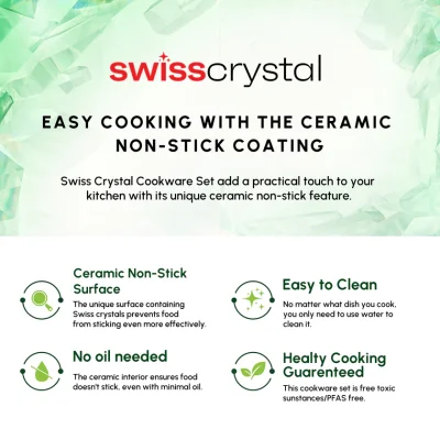 Karaca Swiss Crystal Almond Cream Handle Flat Casserole 26 cm - 8