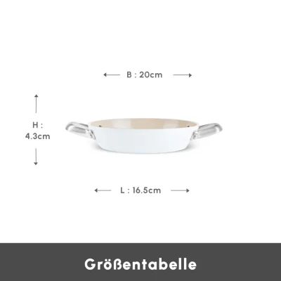 Karaca Swiss Crystal Almond Cream Handle Flat Pan 20 cm - 8