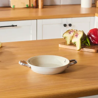 Karaca Swiss Crystal Almond Cream Handle Flat Pan 20 cm - 3
