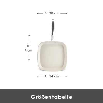 Karaca Swiss Crystal Almond Cream Handle Grill 28 cm - 3