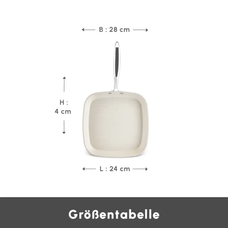 Karaca Swiss Crystal Almond Cream Handle Grill 28 cm - 3