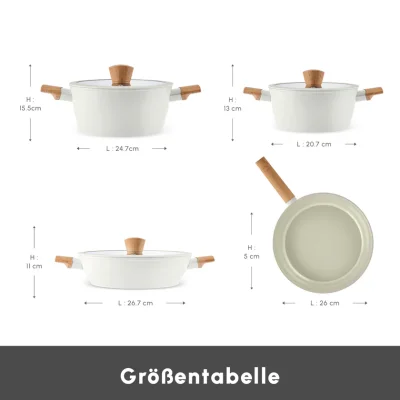 Karaca Swiss Crystal Almond Cream Induction-Based 7-Piece Cookware Set - 2