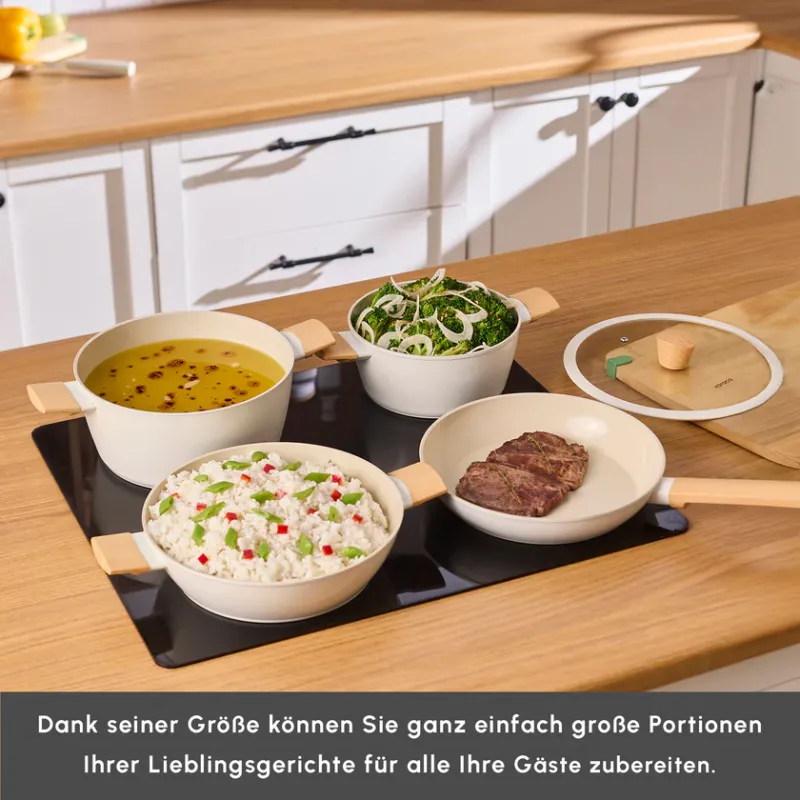 Karaca Swiss Crystal Almond Cream Induction-Based 7-Piece Cookware Set - 4