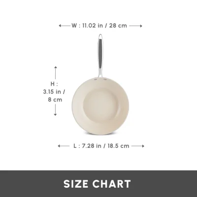 Karaca Swiss Crystal Almond Cream Non-Stick Induction Handle Wok, 28cm, Cream - 8