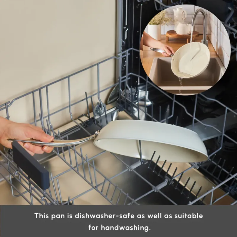 Karaca Swiss Crystal Almond Cream Non-Stick Induction Stainless Steel Handle Pan, 30cm, Cream - 4