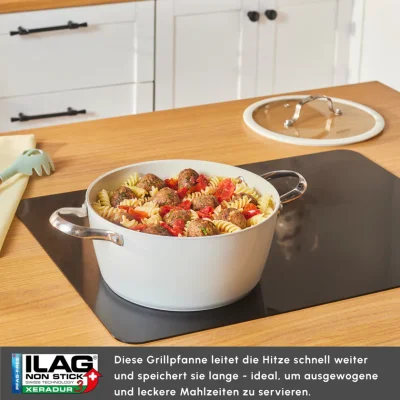 Karaca Swiss Crystal Almond Cream Stainless Steel Handle Casserole 24 cm - 2