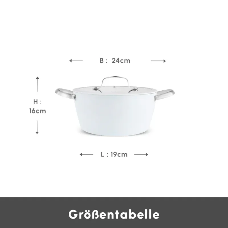 Karaca Swiss Crystal Almond Cream Stainless Steel Handle Casserole 24 cm - 4