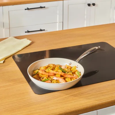 Karaca Swiss Crystal Almond Cream Wok Pan with Handle 28 cm - 4