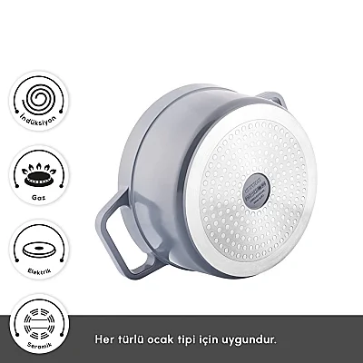Karaca Swiss Crystal Neocast 7 Parça Döküm Tencere ve Tava Seti Antrasit - KARACA X REFIKA BIRGÜL (1)