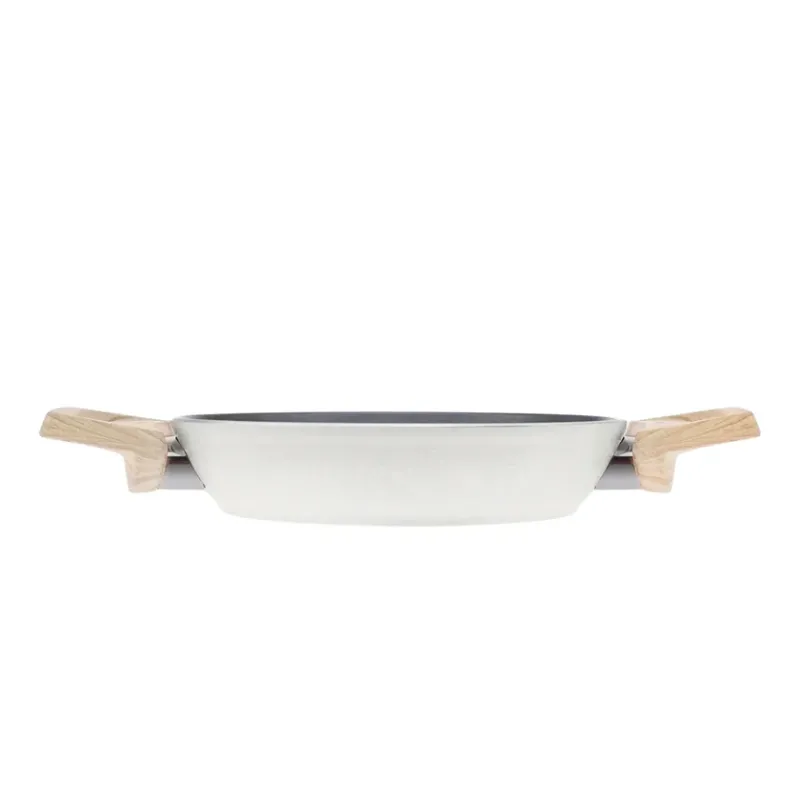 Karaca Swiss Crystal Non-Stick Induction Shallow Pan, 20cm, Creamy - 1