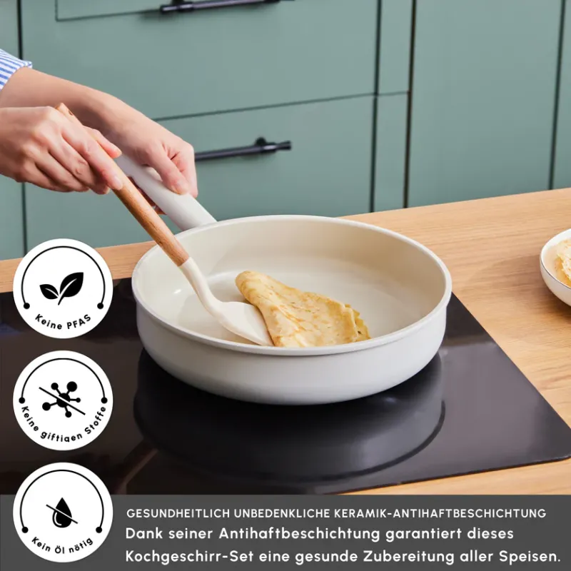 Karaca Swiss Crystal Valenti Ceramica 7-Piece Cookware Set - 7